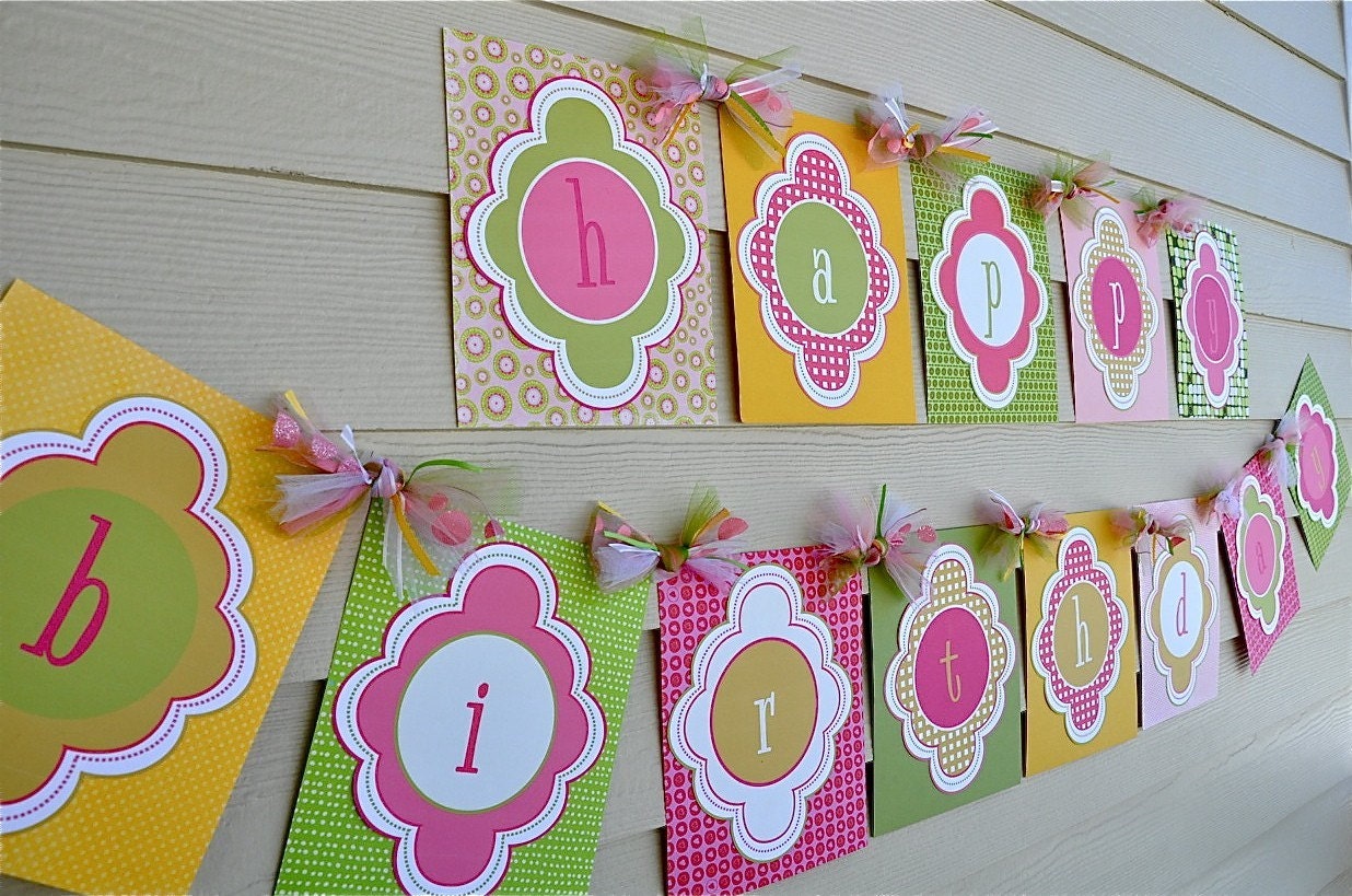 Ice Cream Party PRINTABLE Happy Birthday Banner (INSTANT DOWNLOAD) from Love The Day
