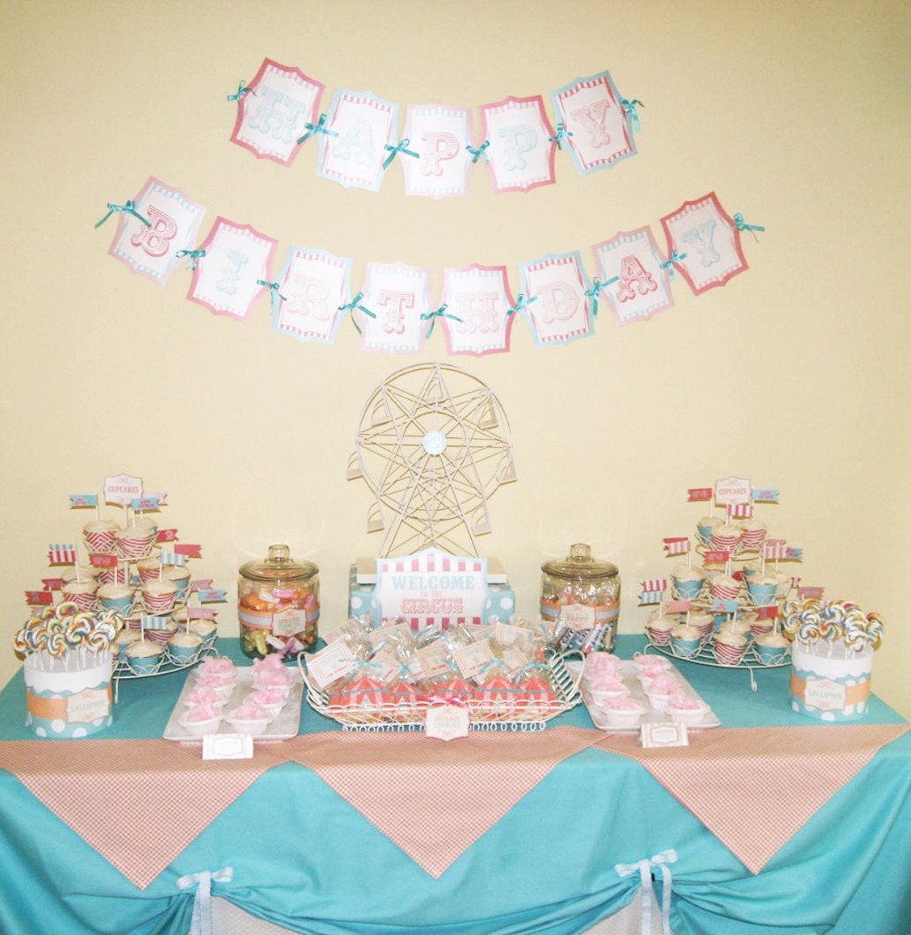 Vintage Circus Birthday PRINTABLE Full Party by Love The Day