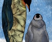 Emperor Penguins 8 X 10 professional matte or glossy art Print