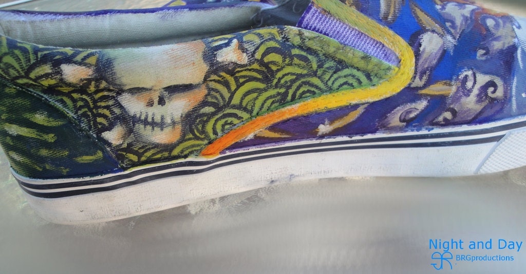 The "Night and Day" hand painted Shoes