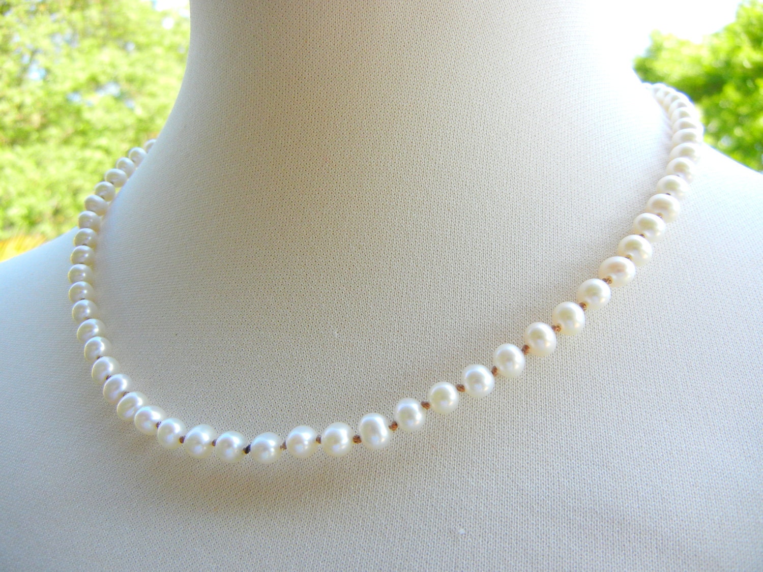 Pearl Necklace, Beaded Necklace, Bridal Beaded Pearl Necklace