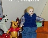 PDF Pattern -Simply Art (c) Simply Basic (c) Miniature Doll Knitting Pattern -A Simple Boy's Vest- 1/12th scale
