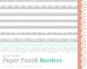 CLIP ART and Photoshop Brushes  - Paper Punch Borders - for commercial and personal use