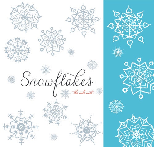 CLIP ART and Photoshop Brushes - Snowflakes - for commercial and personal use