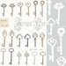 CLIP ART and Photoshop Brushes - Antique Keys - for commercial and personal use