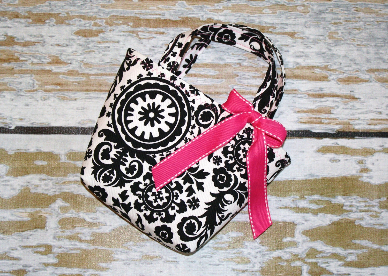 Black and White Royal Suzani - Toddler Tote - Can Be Personalized