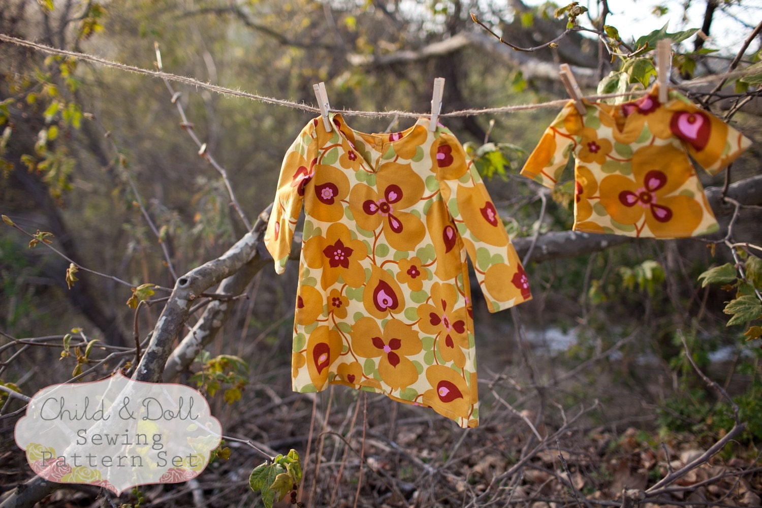 INSTANT DOWNLOAD- Sophia Child and Doll Tunic PDF Sewing Pattern set and Tutorial