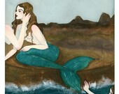 The Ill Fated Romance Between Man And Mermaid, LARGE cardstock print