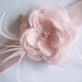 Blush Satin Flower Sash - Bridal Sash - Bridal Belt - Blush Bridal Sash