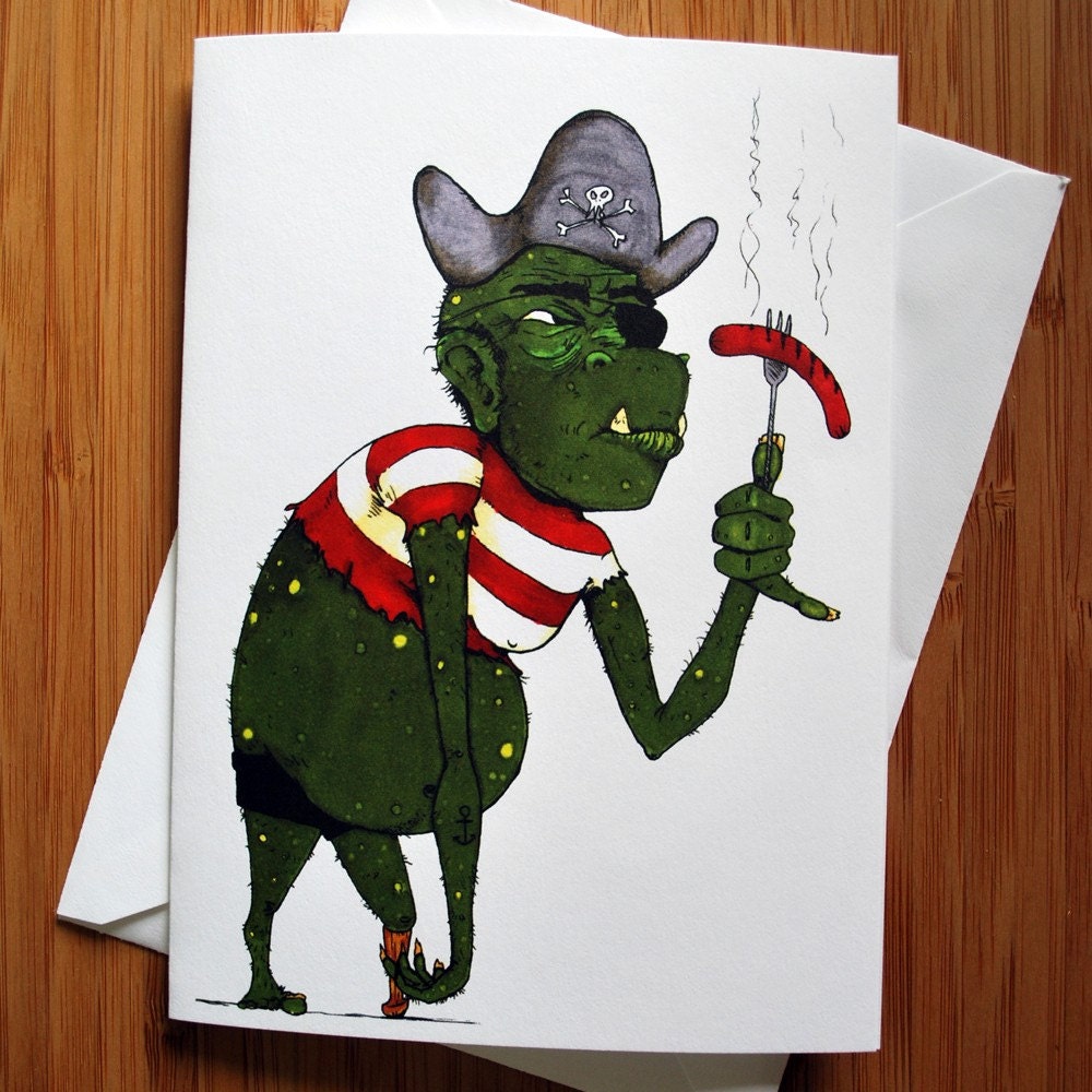 Pete's Pirate Greeting Card - Blank Inside