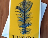 Feather - Thankful Greeting Card - Blank Inside