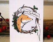 Warm Wishes Fox Greeting Card - Blank Inside
