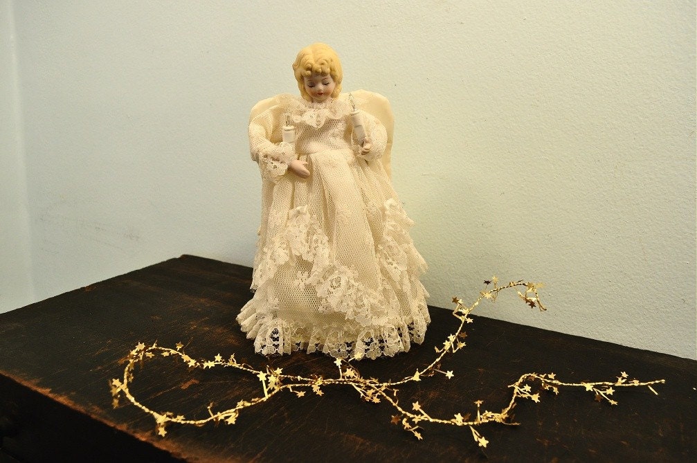 vintage porcelain angel christmas tree topper by joiedecleve vintage porcelain angel christmas tree topper by joiedecleve
