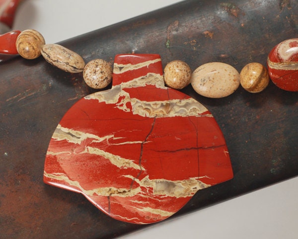 Red River Jasper and Picture Jasper necklace - CraftyGalCreations