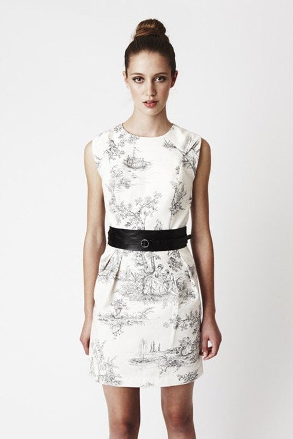 Custom listing for Julie - black and white toile Ivy Dress
