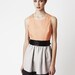 Eve Dress - Dusty Orange Silk Bodice with two-tone skirt, above-knee