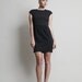 Cinder Dress - Grey/Green Round neck, above knee dress with shoulder gathers