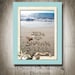 Personalized 11x14 Sandwriting with Seaside Border-BLUE