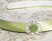 Satin Headband in Pistachio