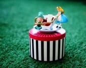 Alice in Wonderland with Mad Hatter having a tea party Trinket Box