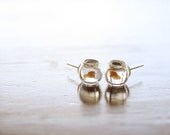 Yellow Goldfish in a bowl pet  earrings