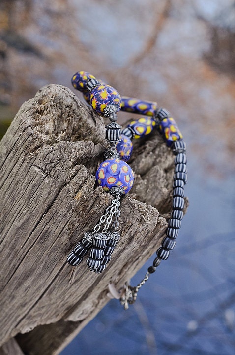 Fireflies at sunset stone necklace