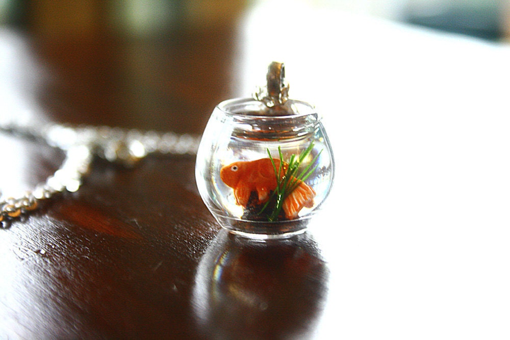 Goldfish in a bowl necklace
