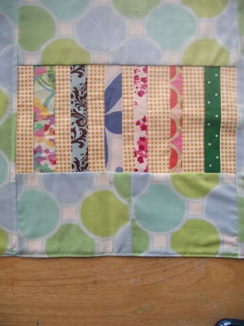 Spring table runner in bright Greens and Blues