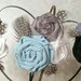 FREE SHIPPING - Gorgeous Shabby Chic Triple Flower Headband w/ New Guinea Feathers You Pick Your Colors 70 Colors to Choose from