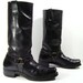 vintage harness cowboy boots mens 9.5 D black leather biker