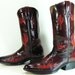 vintage cowboy boots mens 10 D brown scorpions cactus leather overlays western