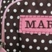 Girls Backpack With Monogram (Large Size) -- Brown Dot
