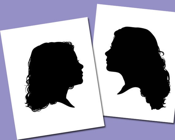 Children Silhouette Portrait - Sibling Special Price (8x10 with or without oval surround)
