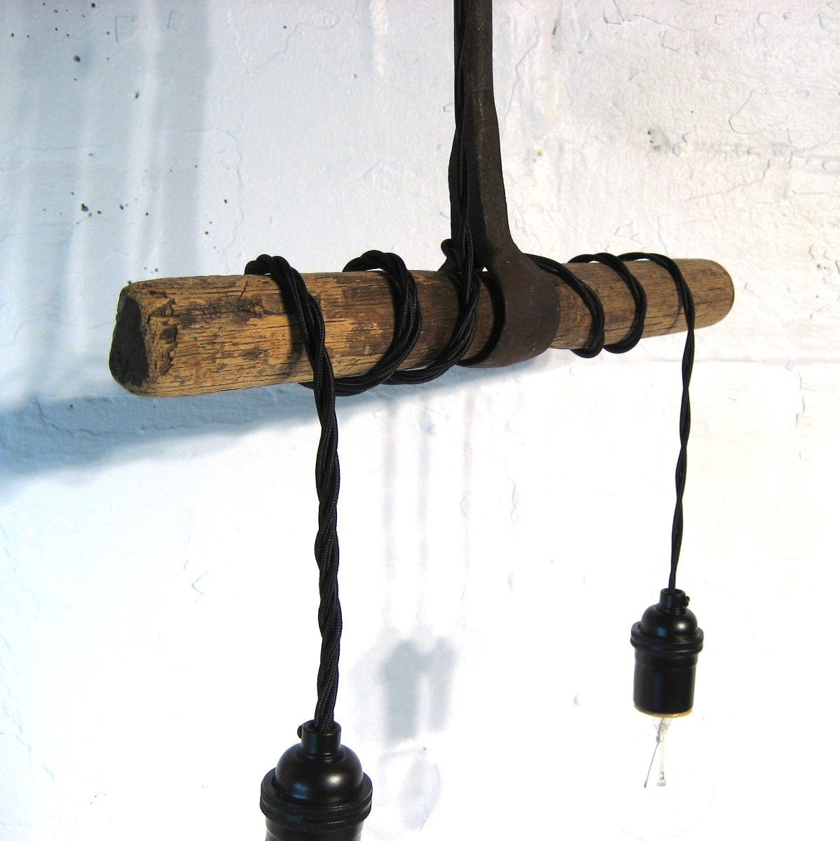 Meat Hook Chandelier - Vintage Meat Hook Converted to Hanging Lamp