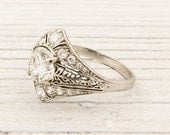 1.05 Carat Old European Cut Diamond Engagement Ring