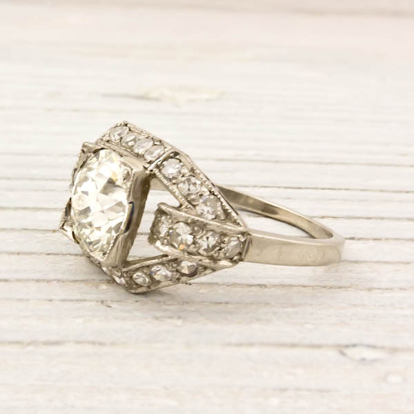 Vintage 1.56 Carat Old European Cut Diamond Engagement Ring