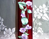 Red vase - purple floral with swarovski crystals