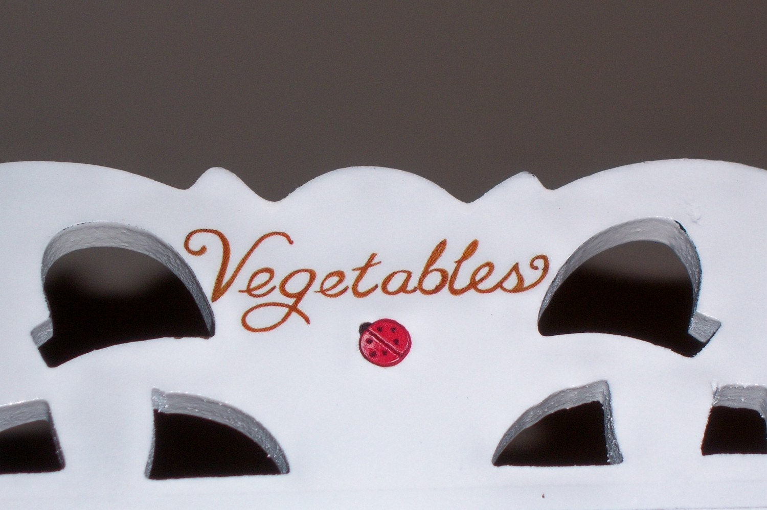 Ornate "Veggie" wood tray