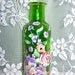 Reserved for LeeAnn - Green vase - multi floral - swarovski crystals