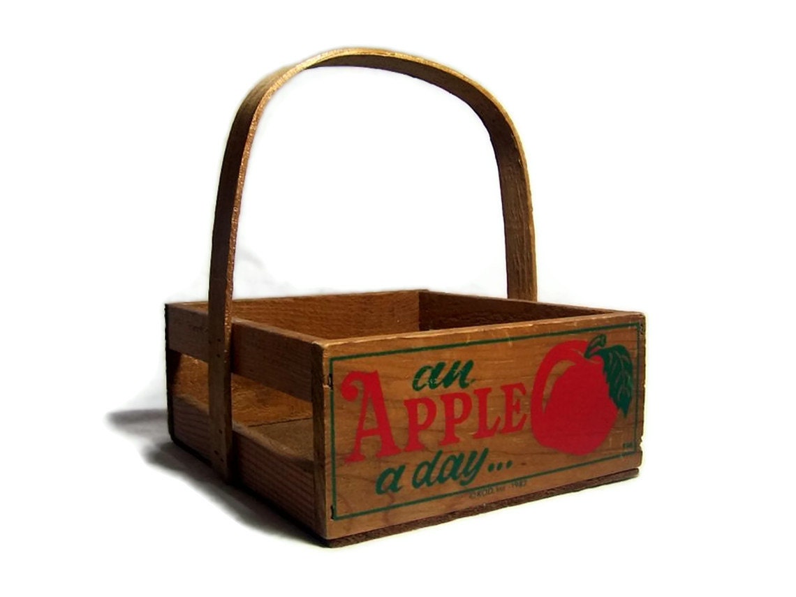 Vintage Wooden Crate Apple Box An Apple a Day
