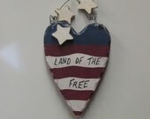 4th of July Holiday Stars and Stripes Heart Kitchen Magnet