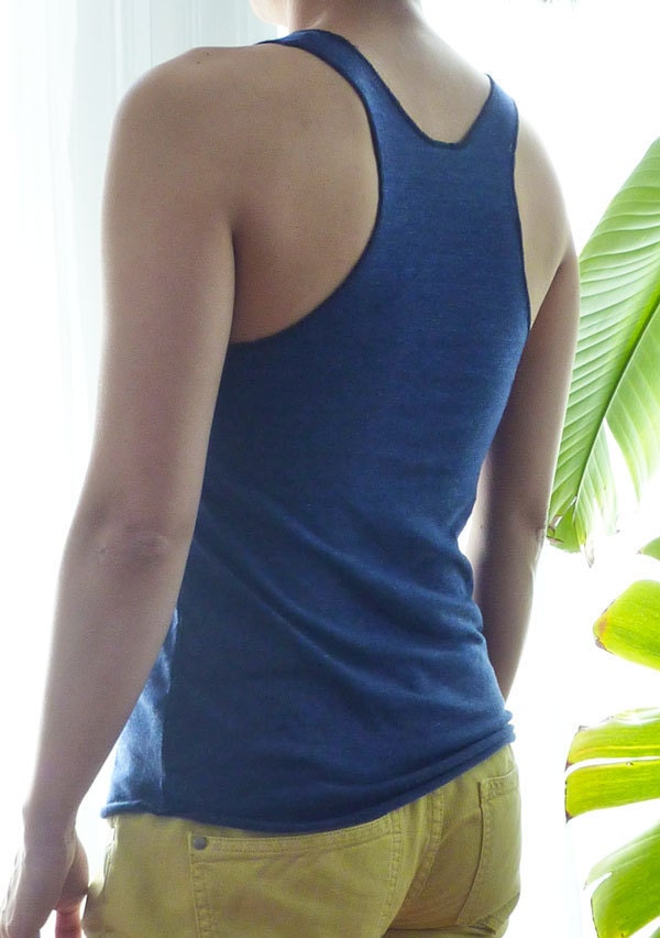 Sweet Rain Hearts Indigo Blue Tank
