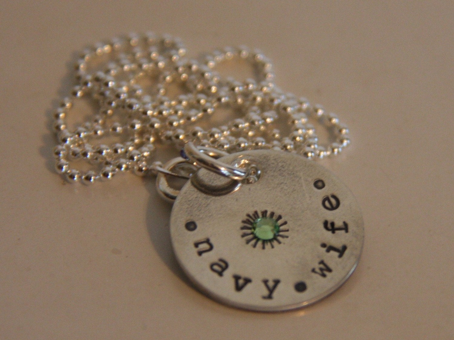 Navy wife Peridot Pendant