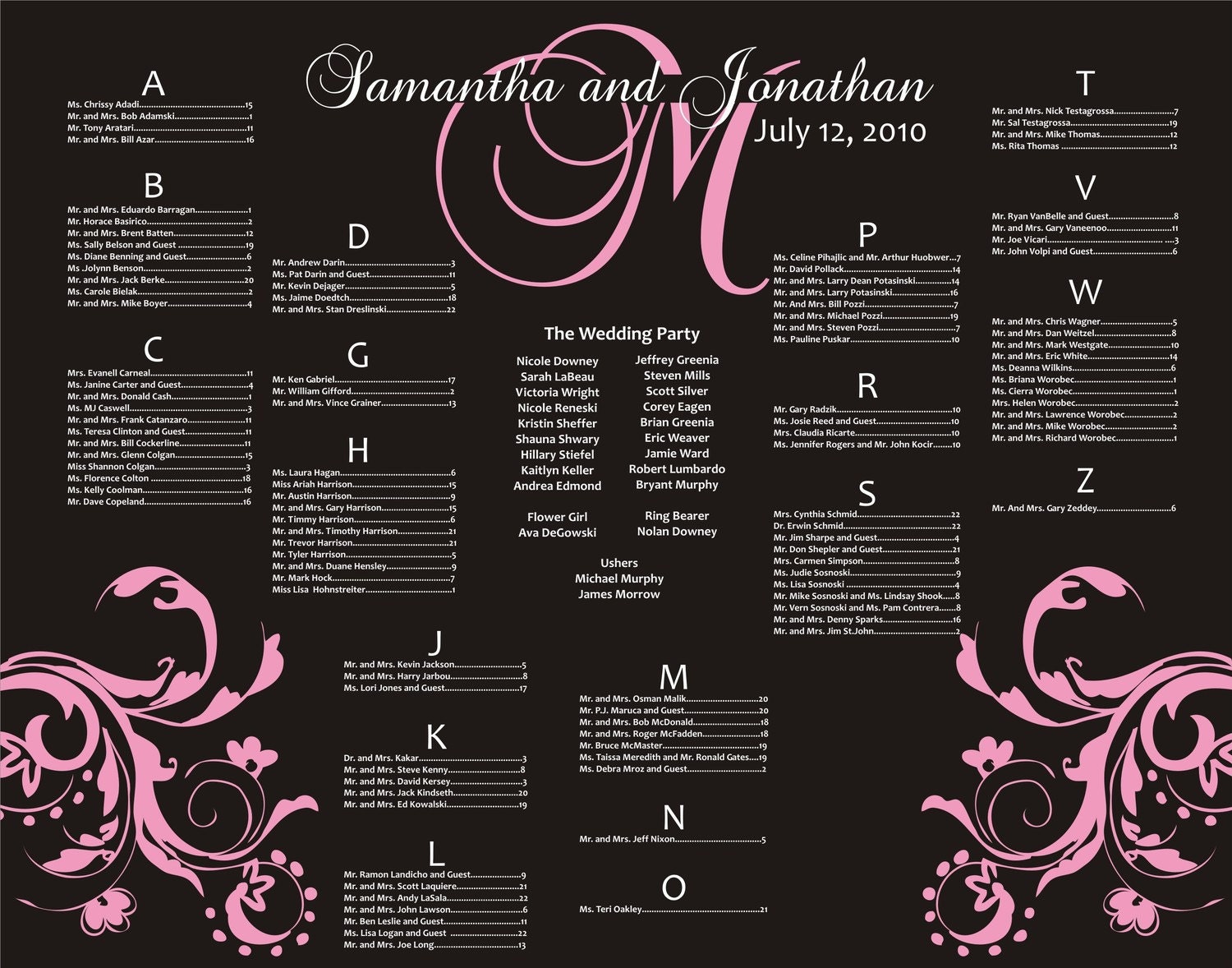 Wedding Seating Chart by invitingfriendz on Etsy