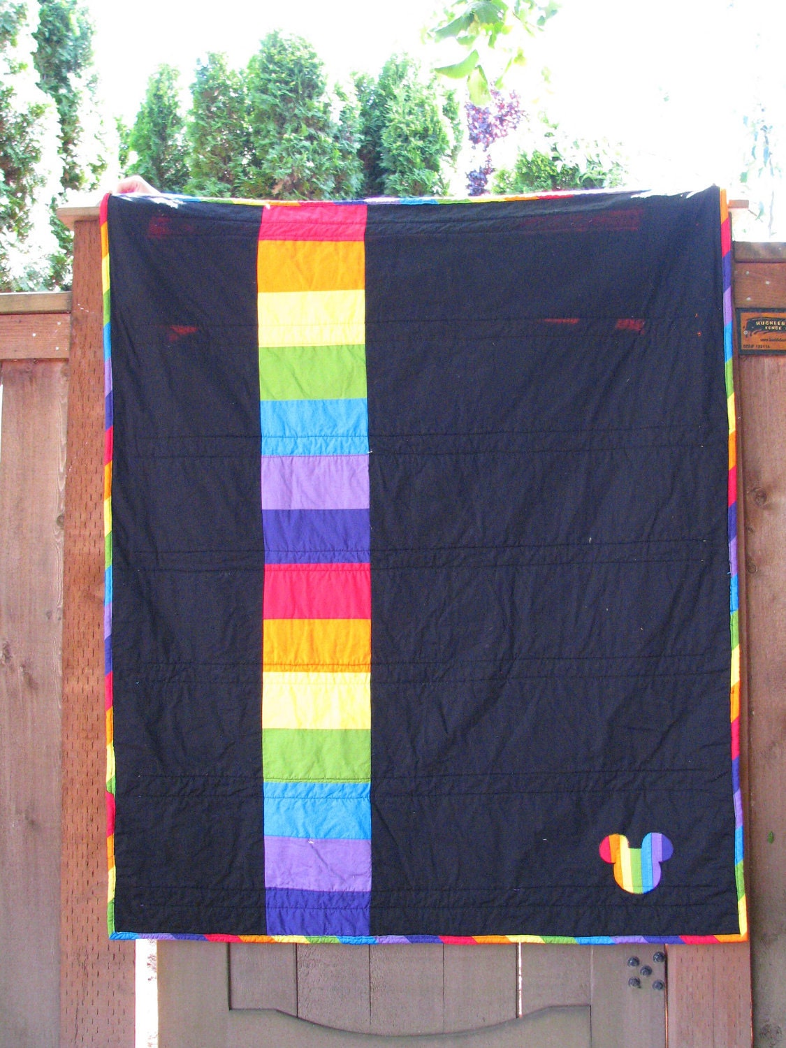 Mickey Mouse Rainbow Quilt Ready to Ship 55 x 46