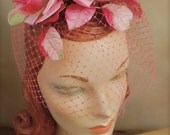 Vintage 1950's  Silk Roses Dead-Stock Fascinator