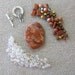 Red Flame Jasper Goldstone Glass Focal Pendant Beads Kit DIY