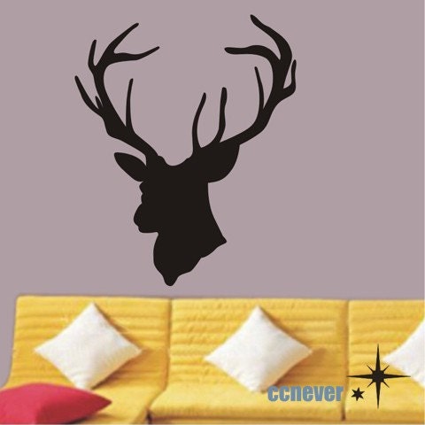 Cool 43by35inches deer----Removable Graphic Art wall decals stickers home decor
