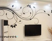 blooming flower butterfly 50by19 inch----Removable Graphic Art wall decals stickers home decor