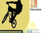 BMX COOL Bike Bicycle Personalized Name----art Graphic Vinyl wall decals stickers home decor